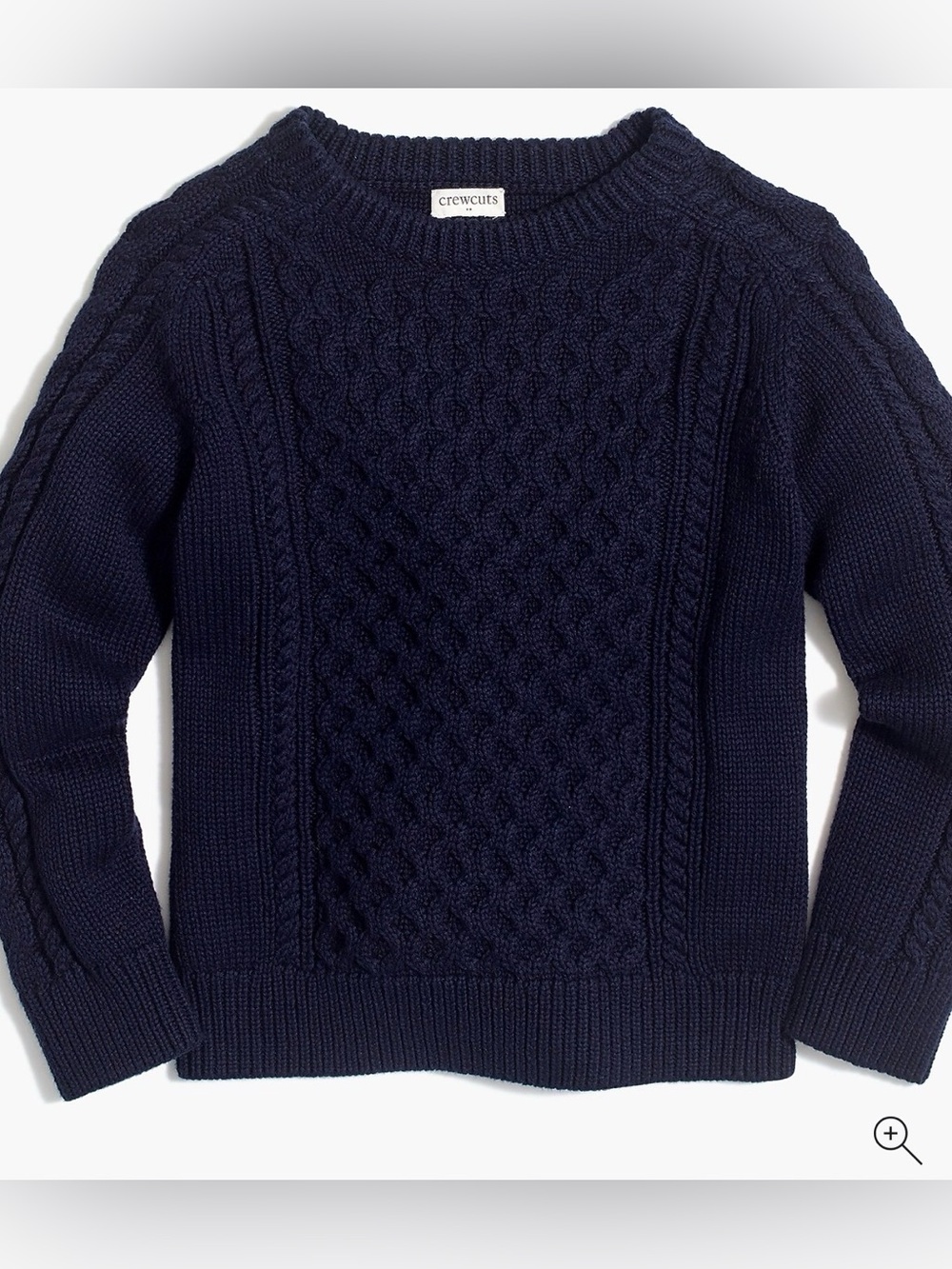 Boys Crewcuts Navy crewneck cable knit sweater
